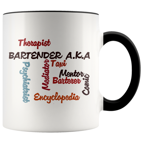 Bartender AKA Word Art Coffee Mug
