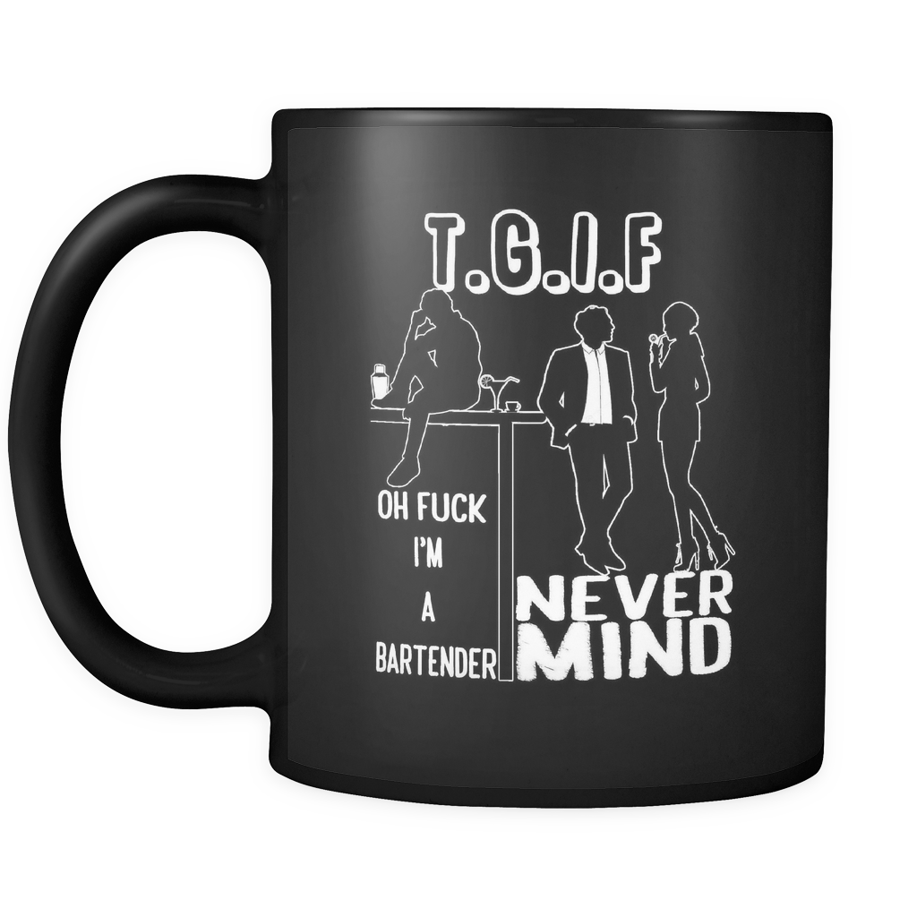 TGIF Black Mug