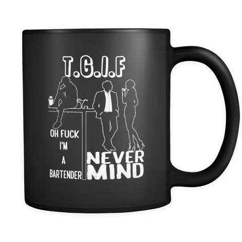 TGIF Black Mug