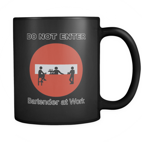 Do Not Enter Black Coffee Mug