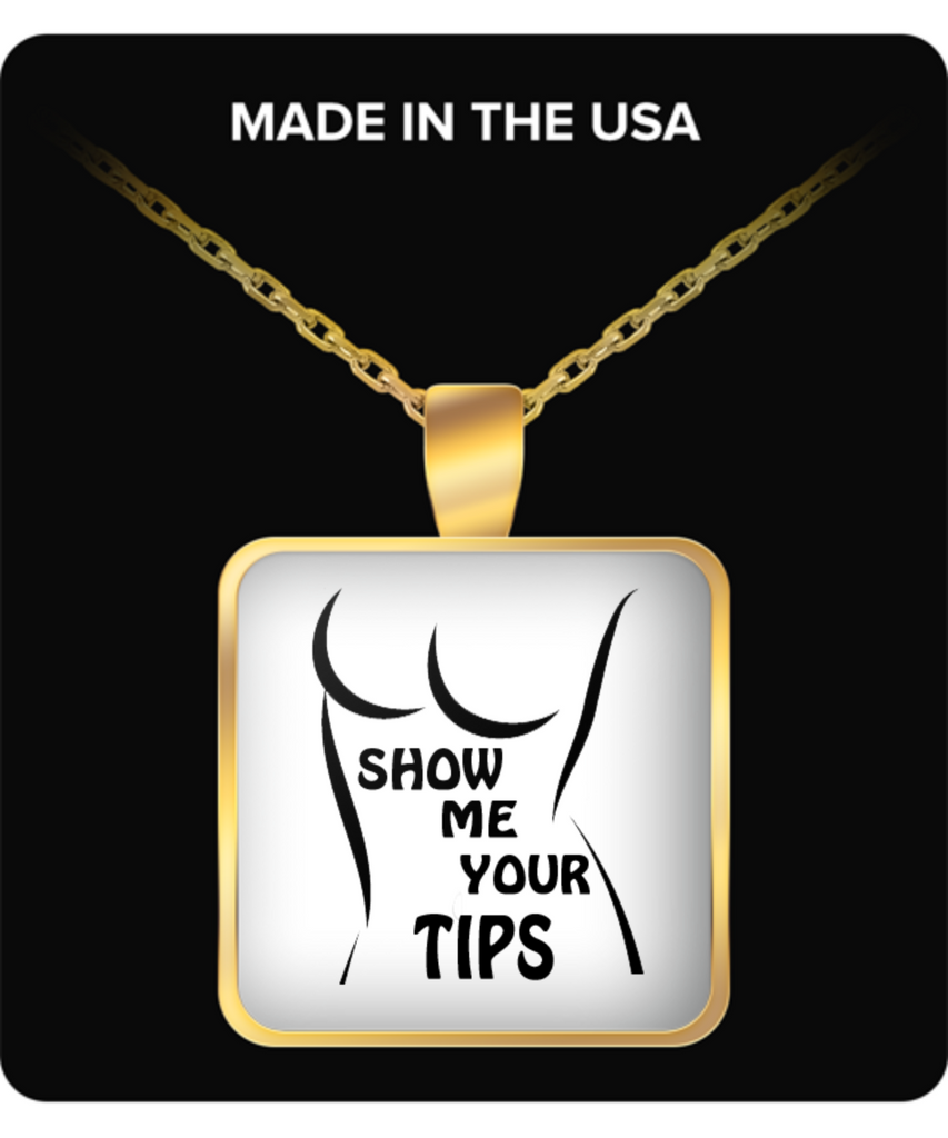 Show Me Your Tips Square Gold Necklace