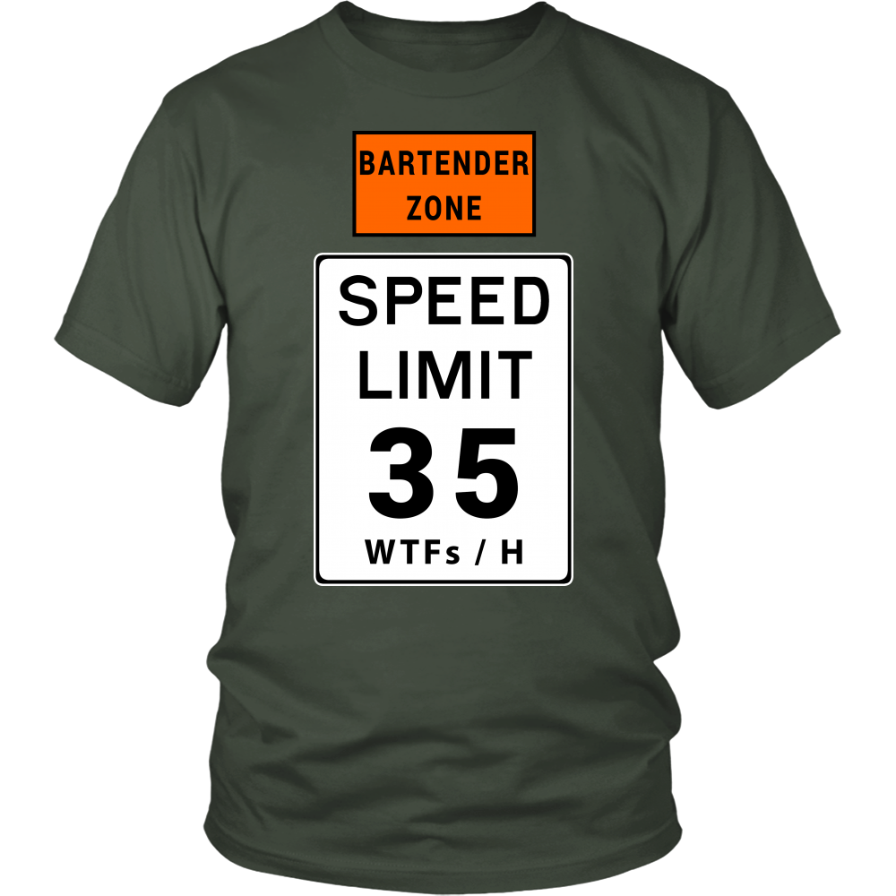 Bartender Zone Speed Limit Tshirt