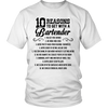 10 Reasons to Get with a Bartender Tshirt